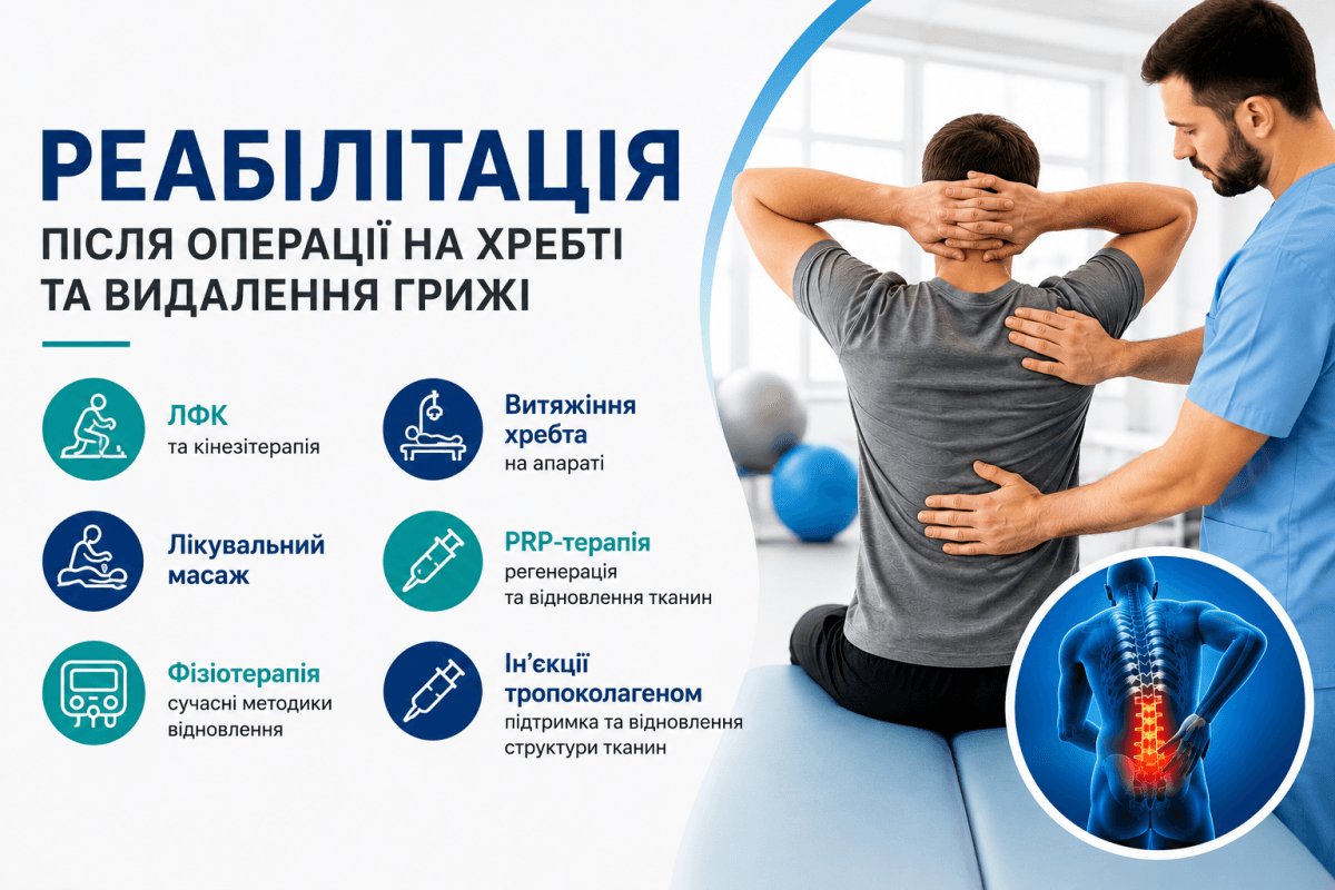Реабілітація після операції на хребті та видалення грижі в Одесі