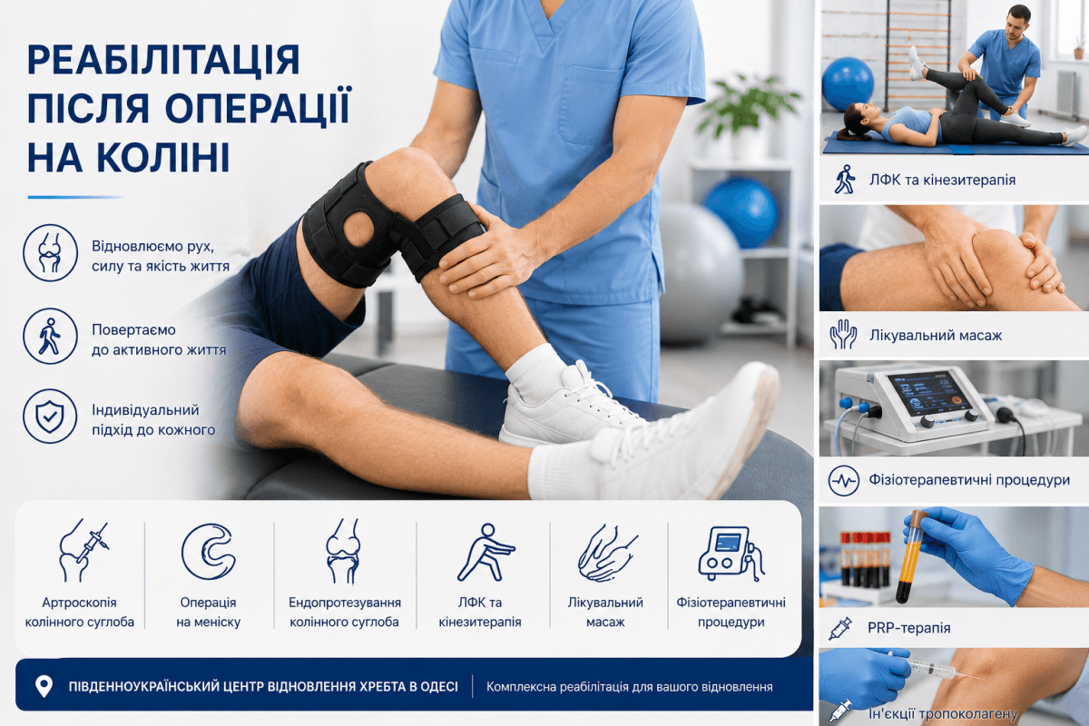 Реабілітація після операції на коліні в Одесі