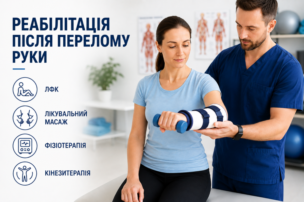 Реабілітація після перелому руки в Одесі
