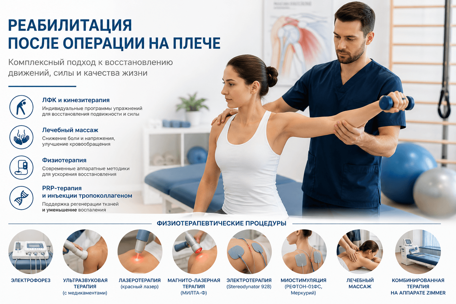 Реабилитация после операции на плече в Одессе