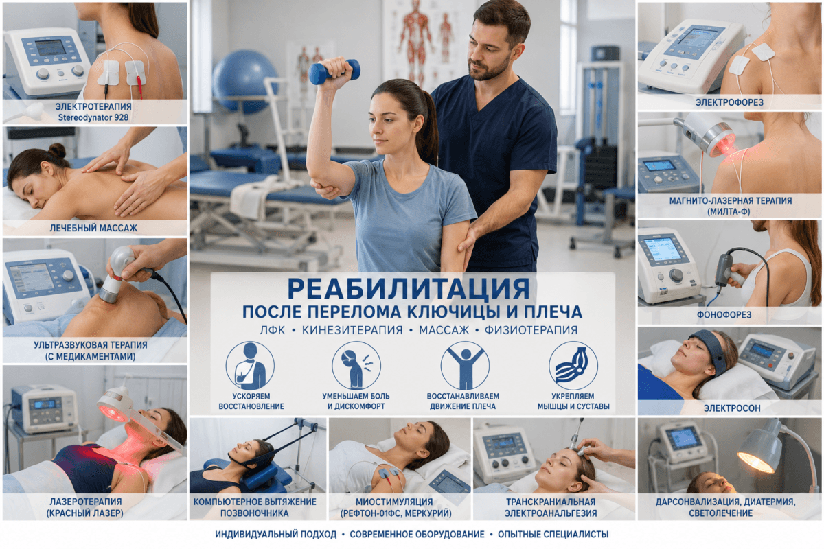 Реабилитация после перелома ключицы и плеча в Одессе