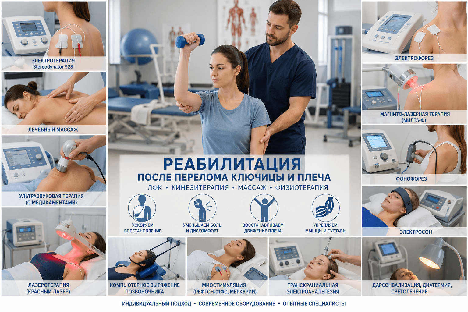 Реабилитация после перелома ключицы и плеча в Одессе